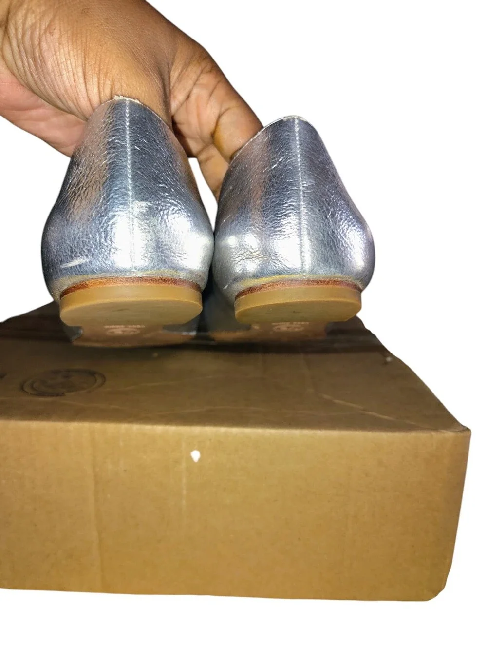 Veronica Beard Metallic Silver Crinkle Triple-Strap Mary Jane Flat Size 10 US 54 - Picture 15 of 16